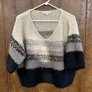 lovestitch Lesley Cropped Sweater Gray & Black S/M